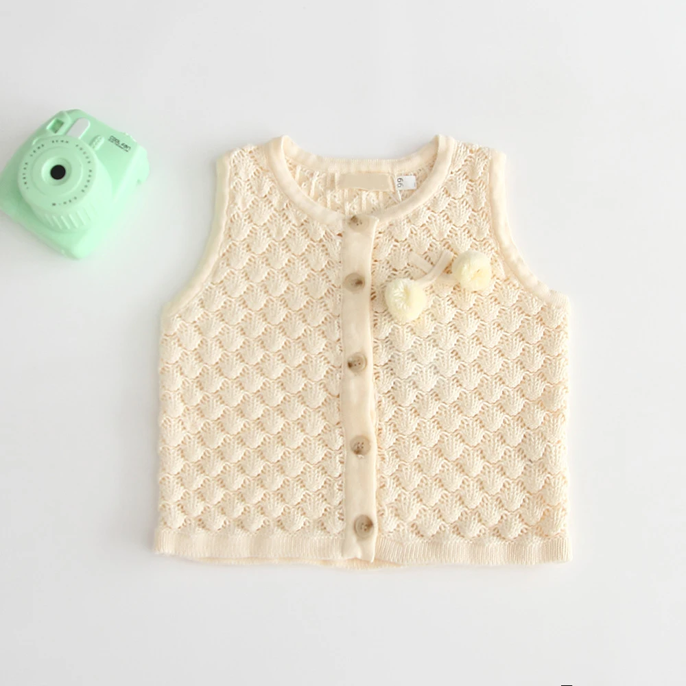
Fashion Knitted Sleeveless Newborn Cardigan Clothes Baby Girl Sweater Vests Waistcoats 