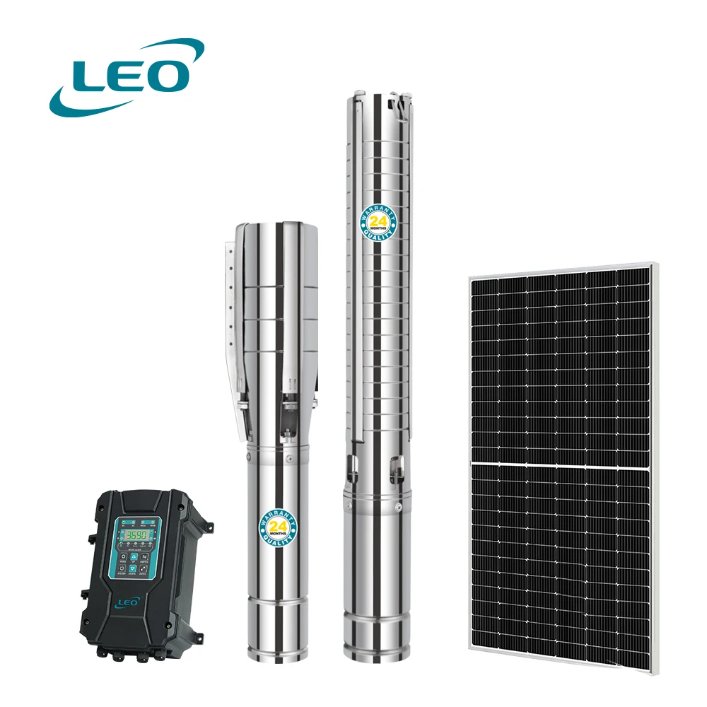 LEO Open Circuit Voltage <430 VOC SS Impeller Hybrid AC DC high pressure solar water pump