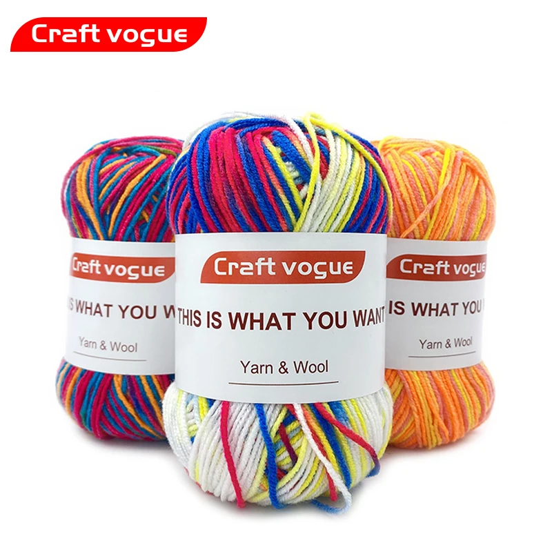 Craft Vogue  Wholesale Free Samples Soft Worsted hand knitting Baby Yarn 50g  milk cotton yarn for crochet