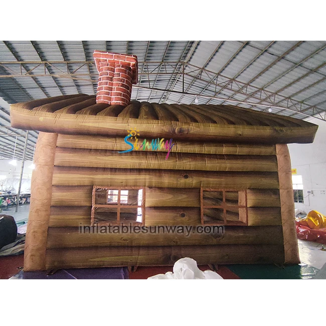 Hot sale winter inflatable cabin tent structure outdoor inflatable log chalet house ski cabins for event