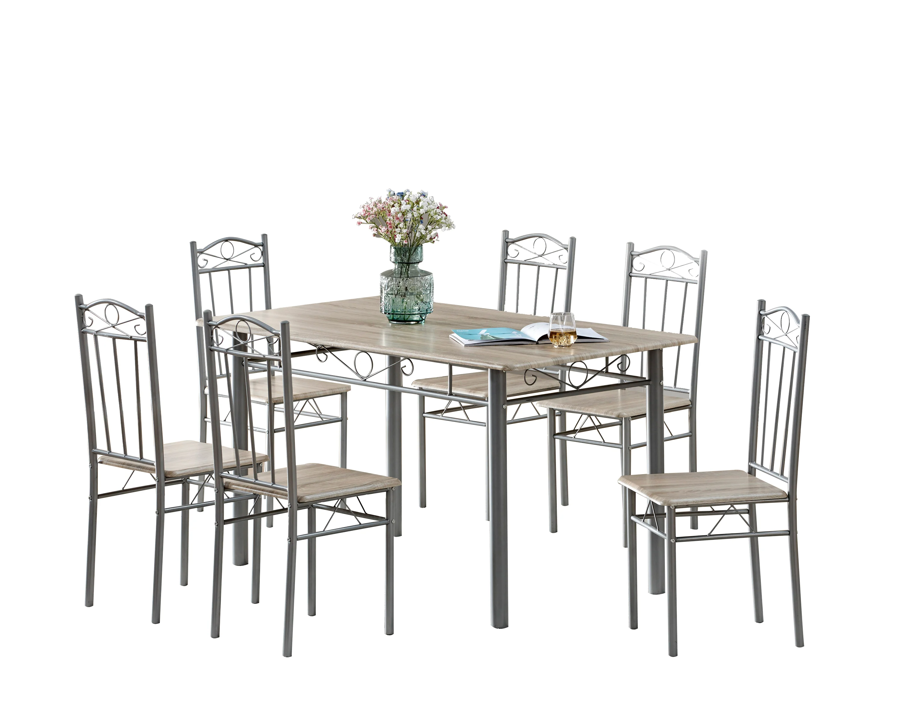 
Top selling wood dining table and chairs 6 seats kitchen table sets Modern simple style Home Dining Table Set 