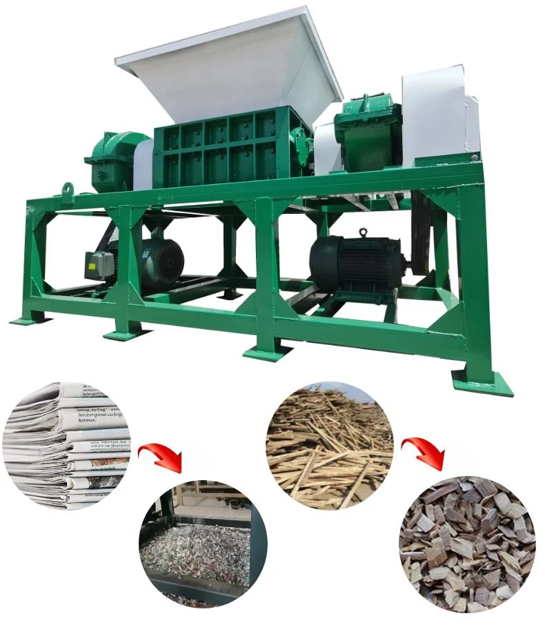 Wood Pallet Cardboard Hard Bone Shredder Crusher Cutting Machine Machinery