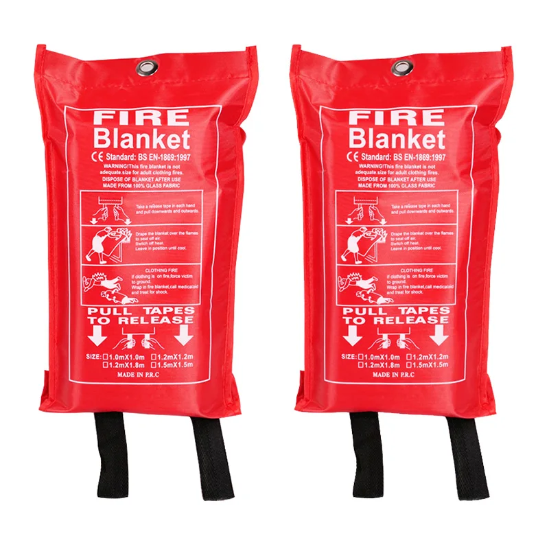 Fire Extinguisher 0.4Mm Prevention Air 40X40 Emergency Fire Blanket Fire Rescue Blanket