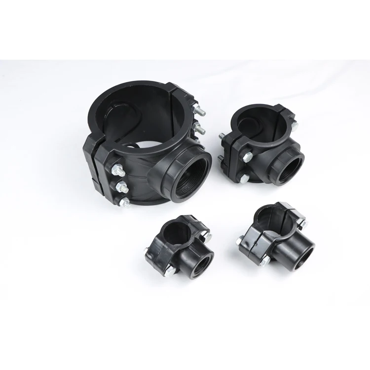 Wholesale HDPE Fittings Saddle Clamp Pipe Fitting Black Plastic Saddle Clamp For Pe Pipe Drip irrigation system