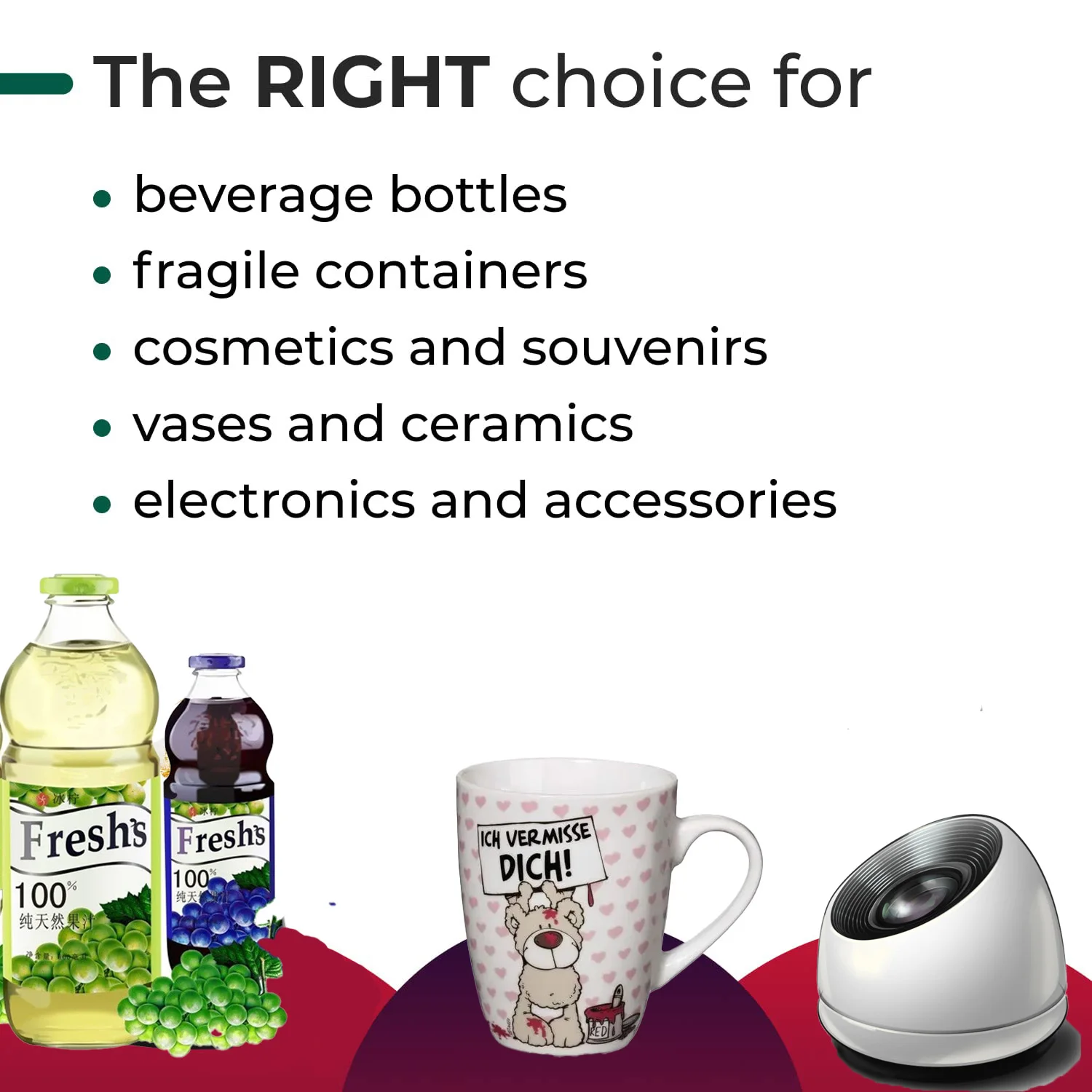 Shock Absorbing Blowmolded Bubbles standing Impacts Pressure Wine Bottle Air Filled Bag