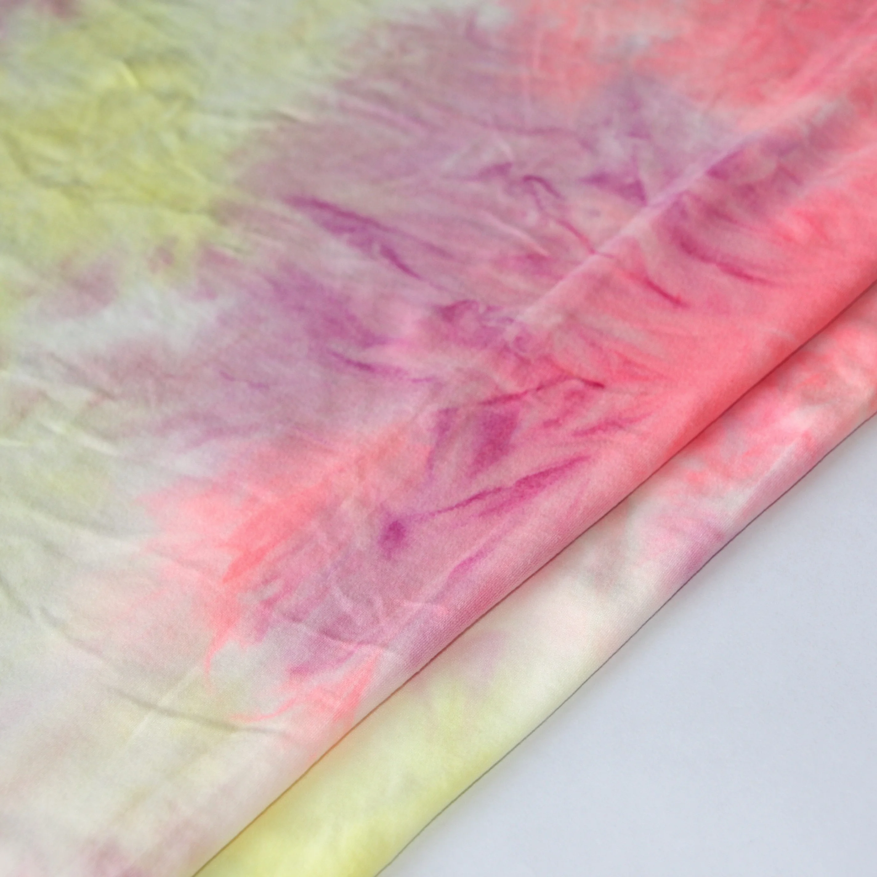 90% polyester 10% spandex double brushed tie dye single jersey fabric for t shirts