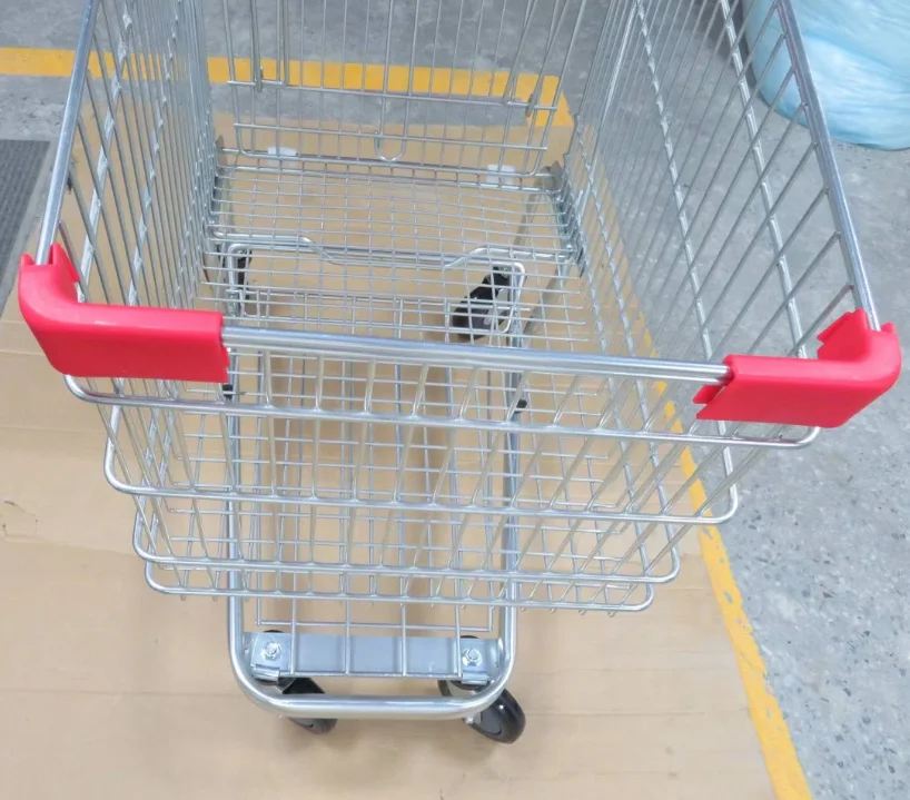 Factory directly  supermarket store handle steel metal wire shopping cart trolley with wheels