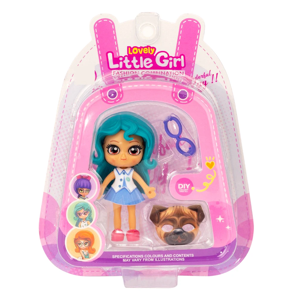 Jinying DIY Lovely fashion girls doll toy 6 styles assembly baby figurine dressing toy with pet mask