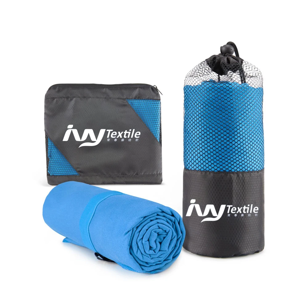 Wuxi Ivy Textile promotional non skid shammy anti bacterial quick dry swimming sweat gym face towels with pocket in bulk