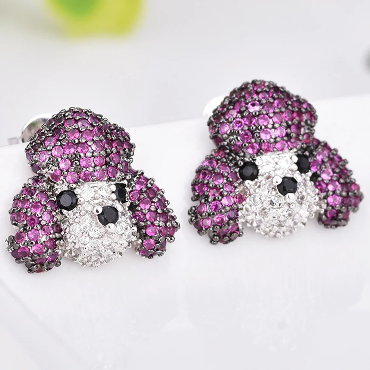 colorful pendant handmade beaded mama 10k gold stone sausage balloon dog paw earrings orecchini con animali stud earrings dog