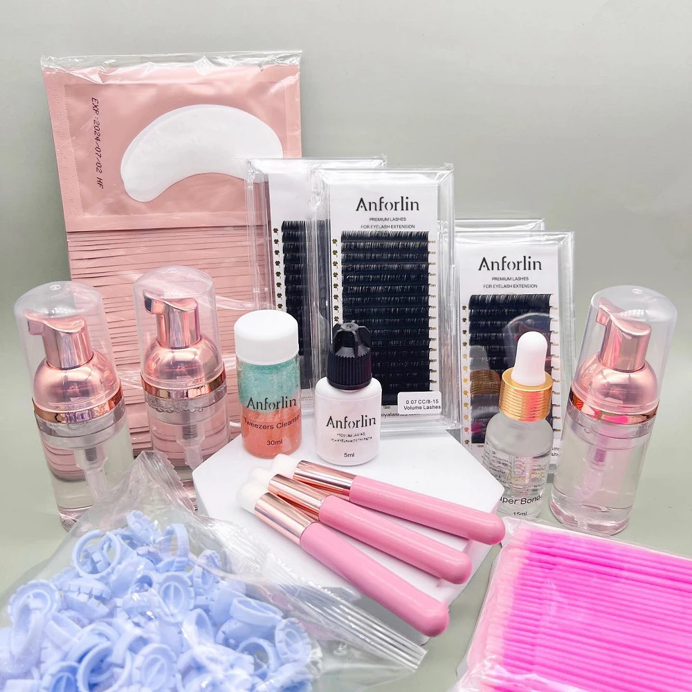 High quality 0.03 volume Korean soft dark silk matte eyelash extensions vendor lash extension trays custom packaging