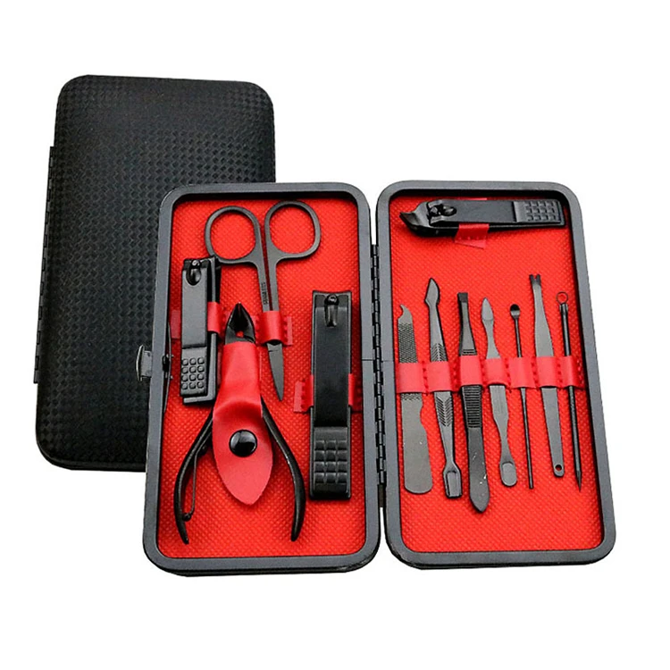 16 18Pcs High Quality Black Luxury Unique Gift Miss Beauty Manicure & Pedicure Set