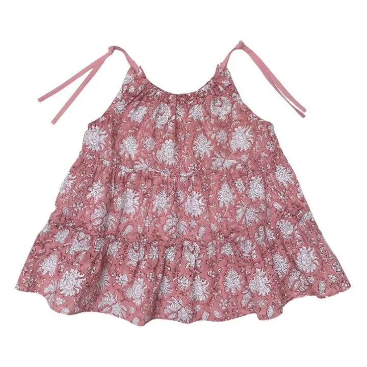 Summer Wholesale Girls Floral Printing Top Children Baby Infants Sleeveless Blouse