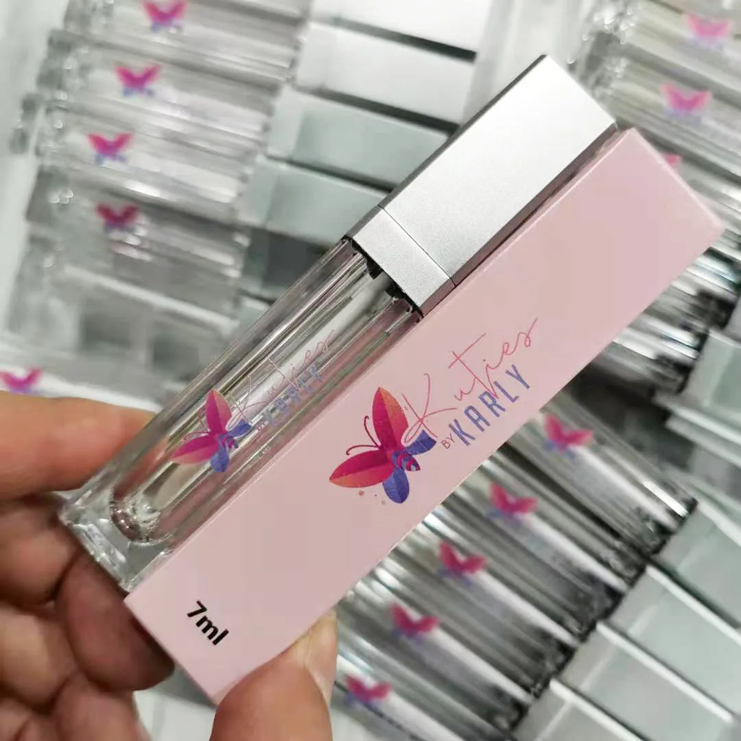 Custom Logo MOQ 50pcs Led Light Lip Glaze Packaging Empty Bottle Container lip gloss tube with light and mirror