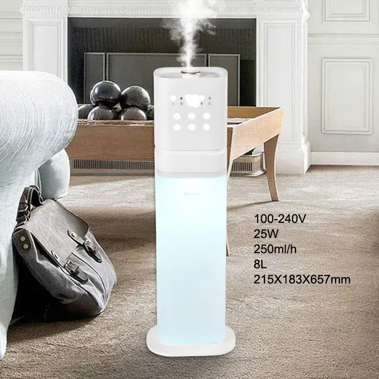 Wholesale 250ml/h Mist Rate 8L Capacity Floor Stand Humidifier Hotel Home Essential Oil Aroma Air Scent Diffuser Machine