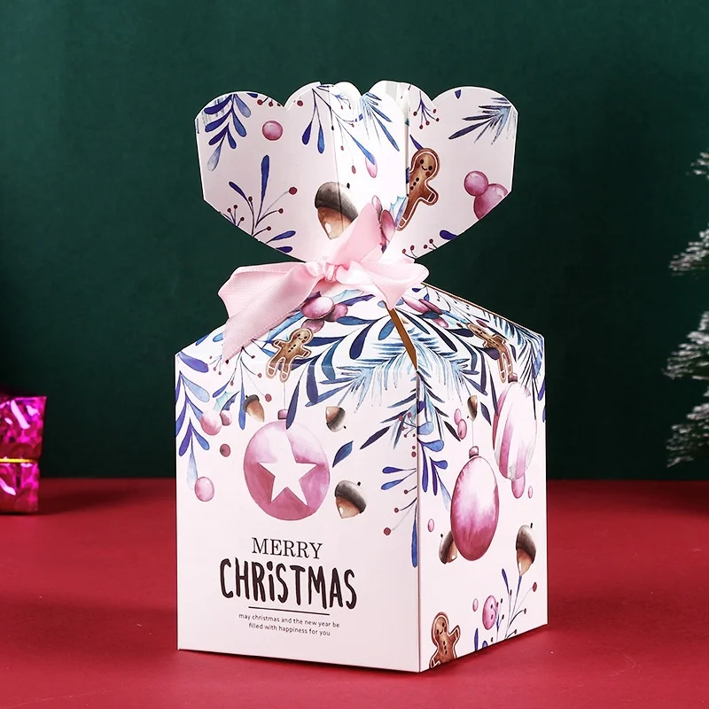 Wholesale custom logo rigid cardboard kraft paper craft box for Christmas hamper present gift boxes packaging
