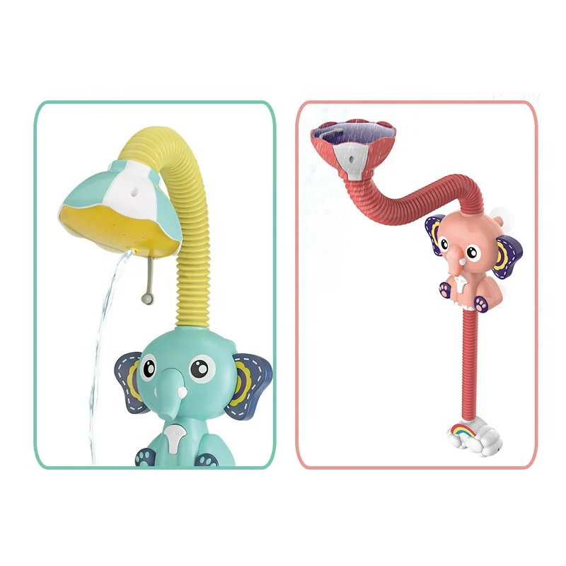  Electric Plastic ABS Bathroom Play Cute Baby Elephant Sprinkler Bath Toy for
