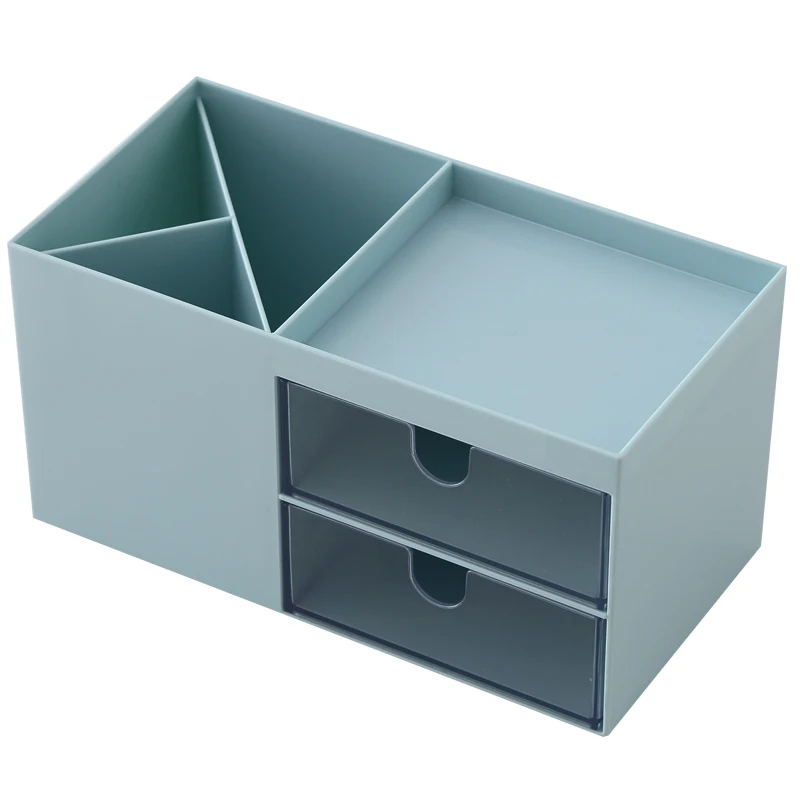 Outlet portable Plastic Pen Holder Desk Organizer Sundries Storage Box Cosmetic Storage Box with Drawer