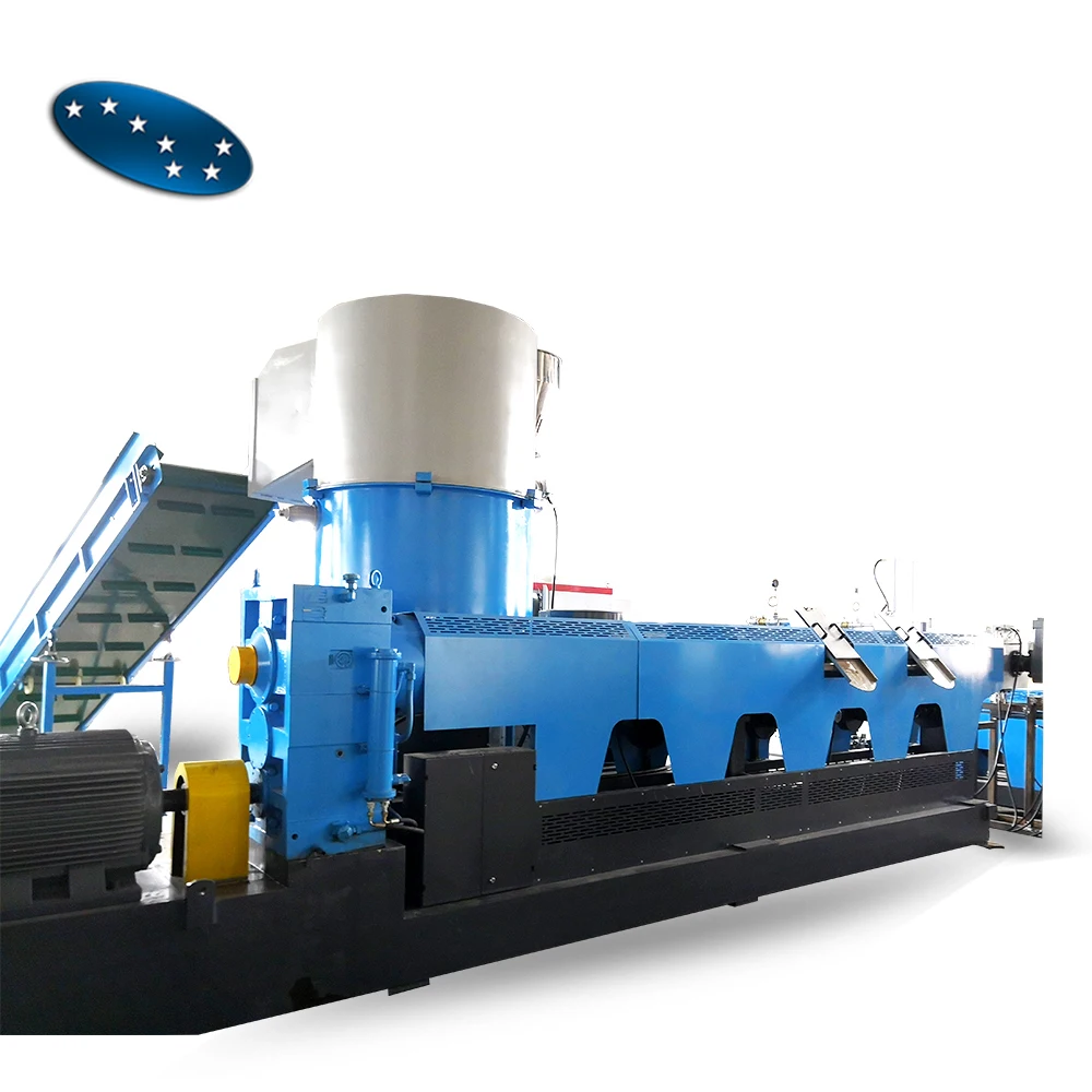 Plastic multi-layer PET printing film pelletizing machine with compactor / PET film granulator line