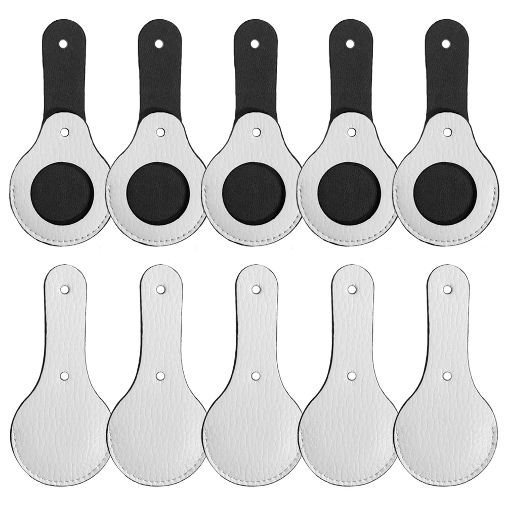 Blank Sublimation PU Leather PU Leather Protective Cover For Airtag Anti-lost Tracker Keychain Protective Cover