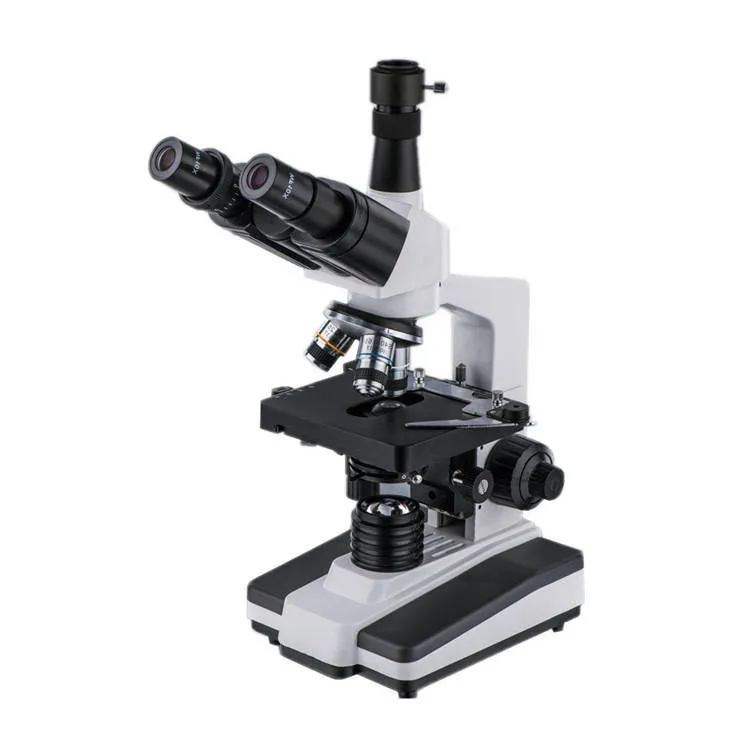 F108 Compaesation Free Trinocular Viewing Head Optical System Quadruple Nosepiece Biological rf4 Microscope