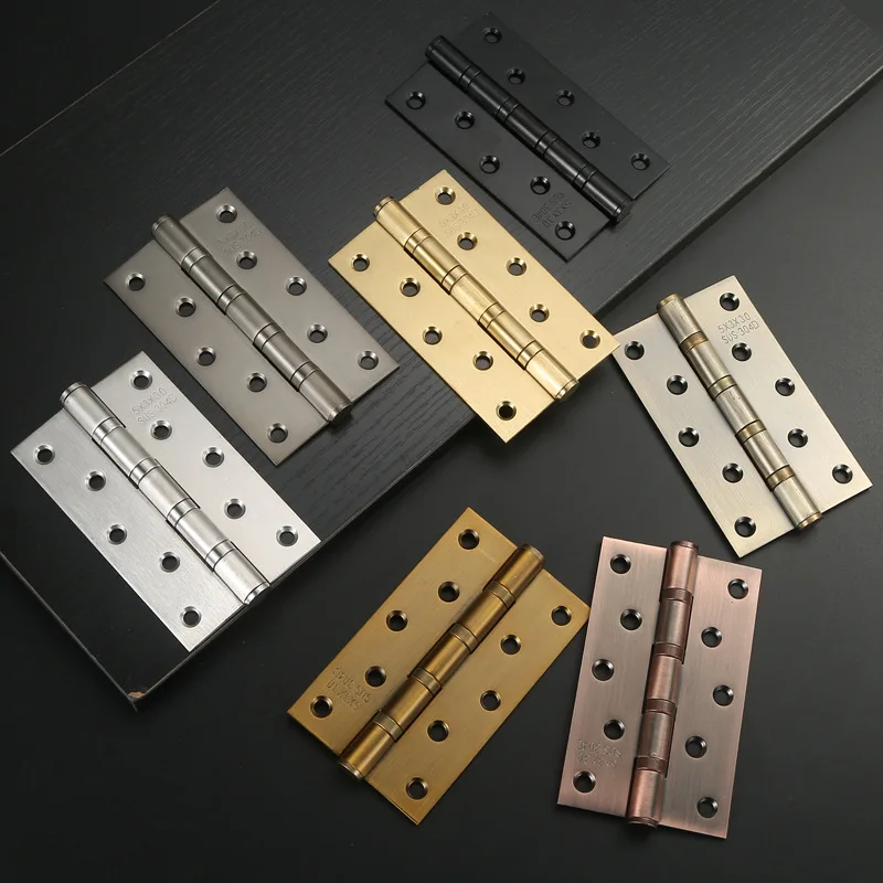 SS 304 Stainless Steel Door Hinges Polished Iron and Plastic Modern Satin Finish Door Hinges for Wooden Doors Windows
