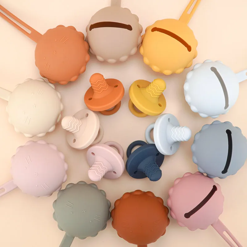 Safe Silicone Easy to CleanSoother Dishwasher Container Box Handy Pacifier Pocket Solid Travel Storage Pacifier Holder