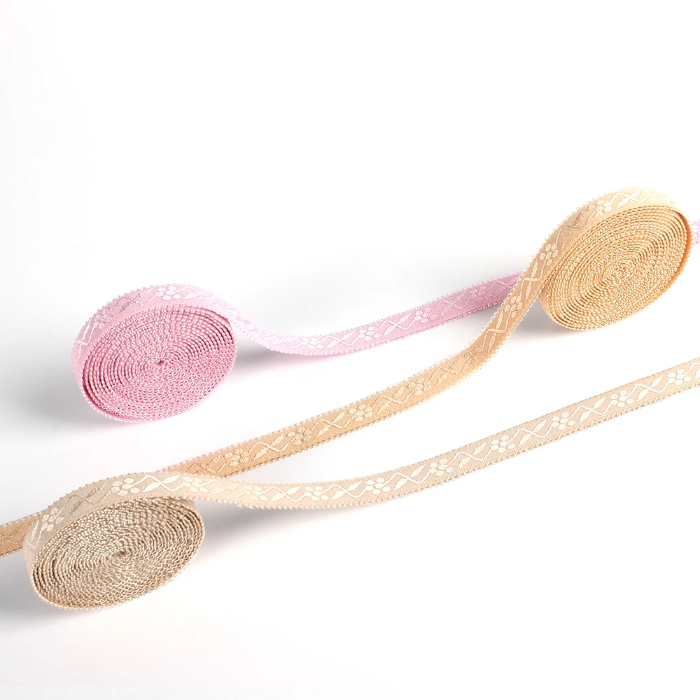 Factory Price Textile Accessories Webbing Strap Bra Strap Both Side Picot Elastic Jacquard Elastic Shoulder Tape