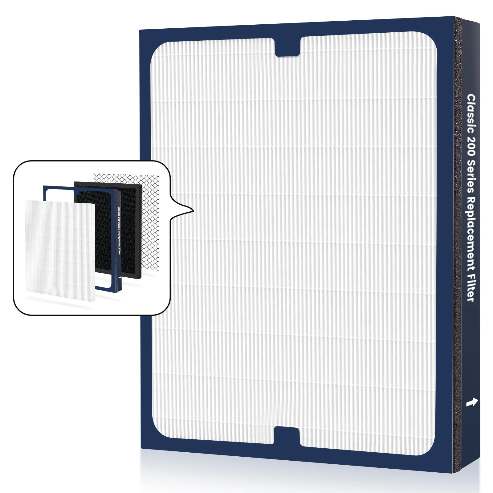 Replacement Filter Compatible with BLUEAIR Classic 270E Slim/270E/203/203 Slim Hepa Home Air Purifier Filter