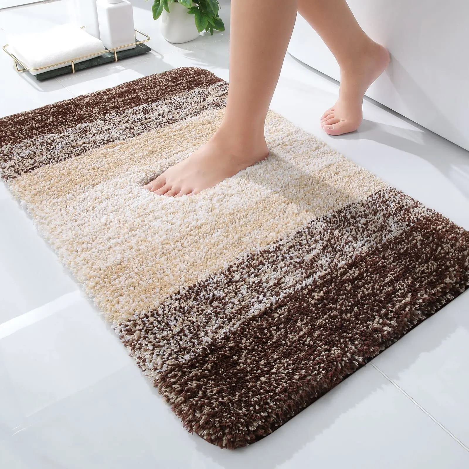 Yiwu Allo Super Soft Plush Shaggy Absorbent Bath Mats Non Slip Mat Alfombra Bathroom Rugs