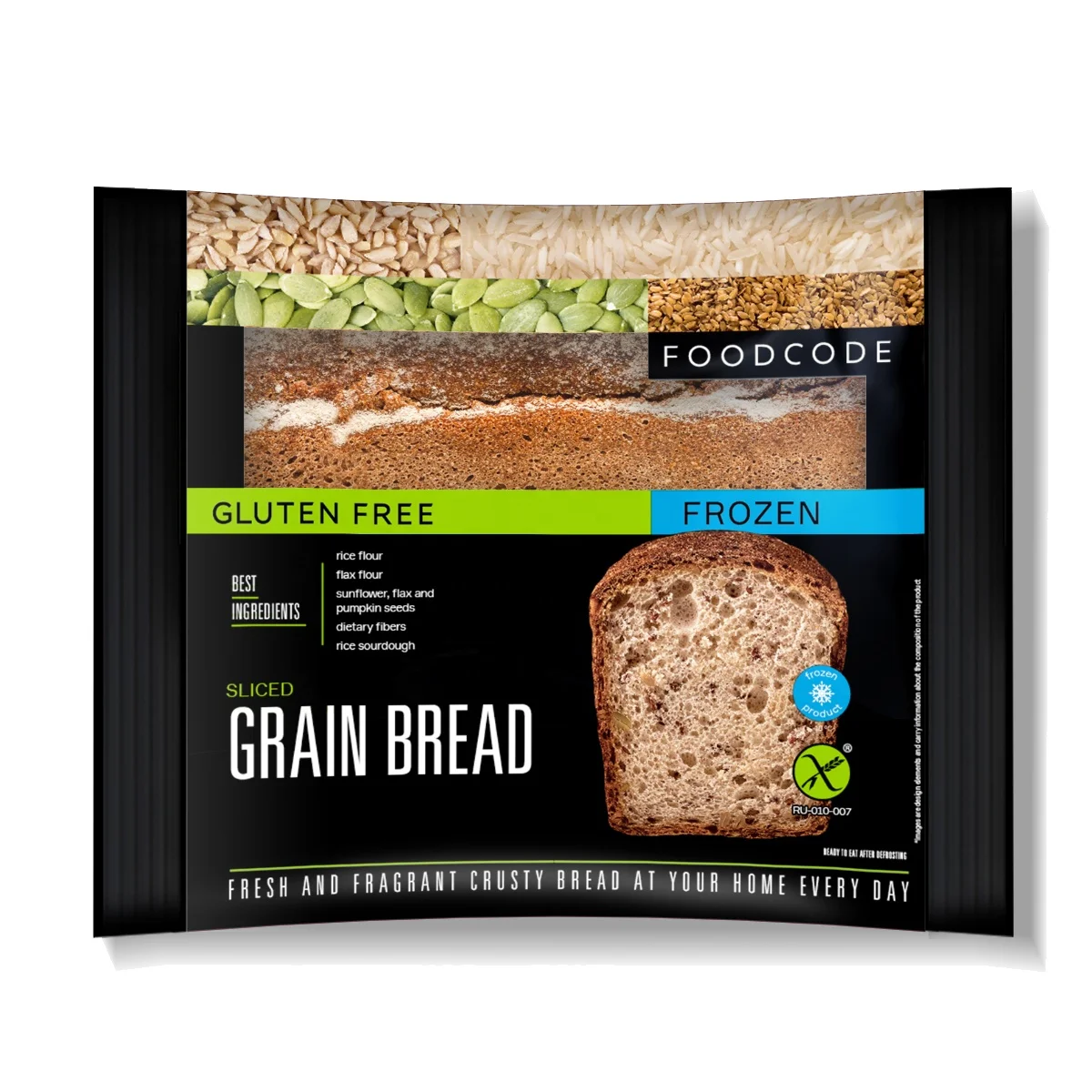 Замороженный натуральный хлеб без глютена, 250 г
