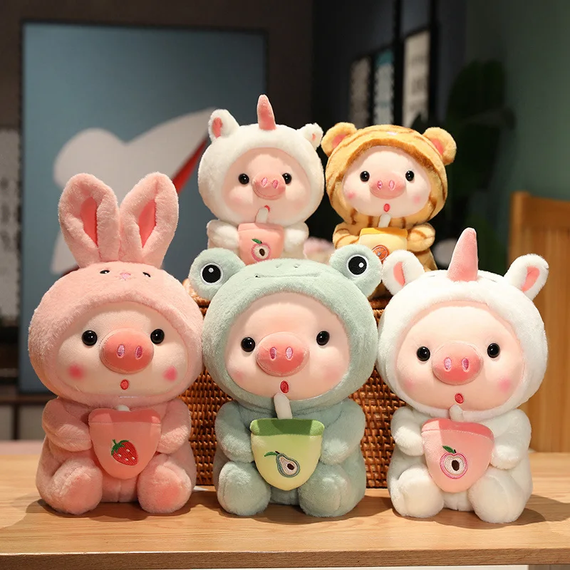Moiemias Cheap Unciorn Frog Tiger Bunny Boba Tea Pig Plush Toy Custom Design Birthday Gift Stuffed Animal