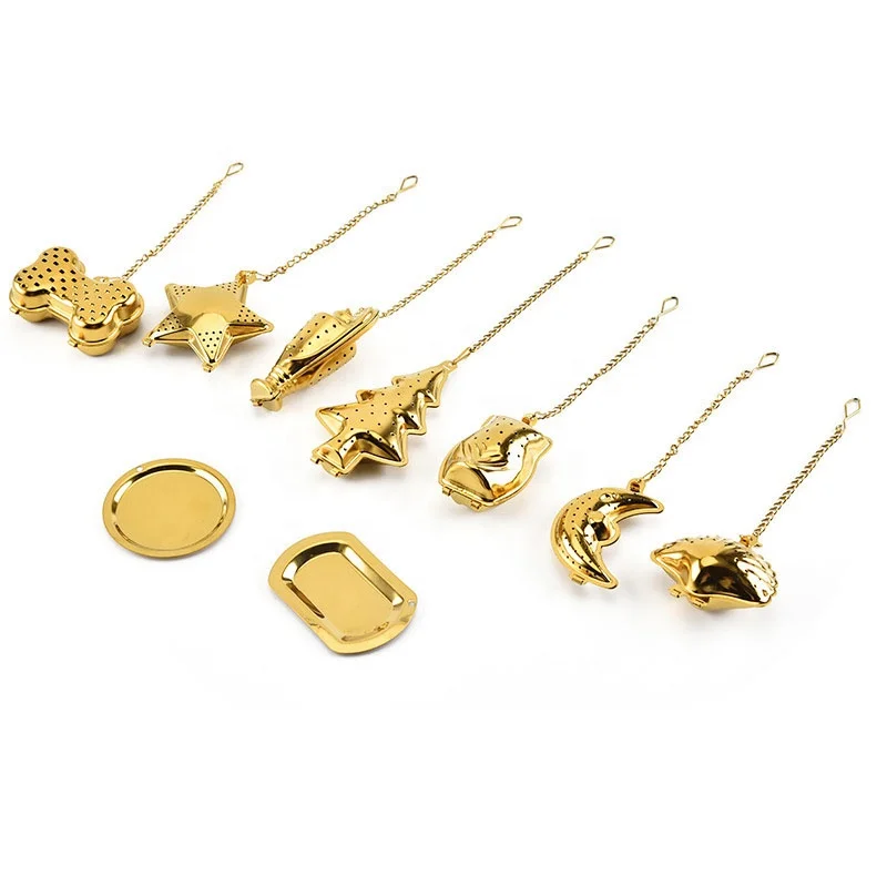 High Quality Tea Filter 304 Stainless Steel Tea Strainer With Saucer Chain