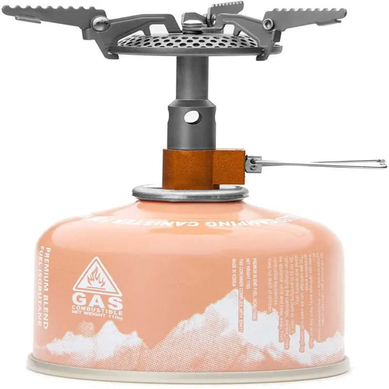 116T Titanium Camping Gas Stove | Mini Pocket One-Piece Gas Burner | Ultralight Backpacking Cooking Stove Portable for Outdoor A