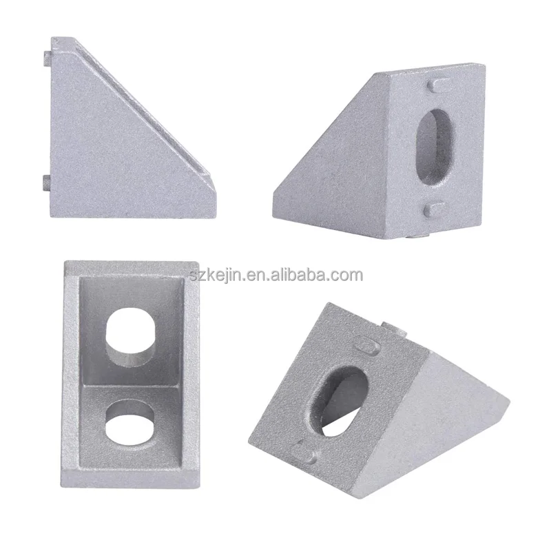Custom 20x20 aluminum profile Right angle bracket with plastic cover