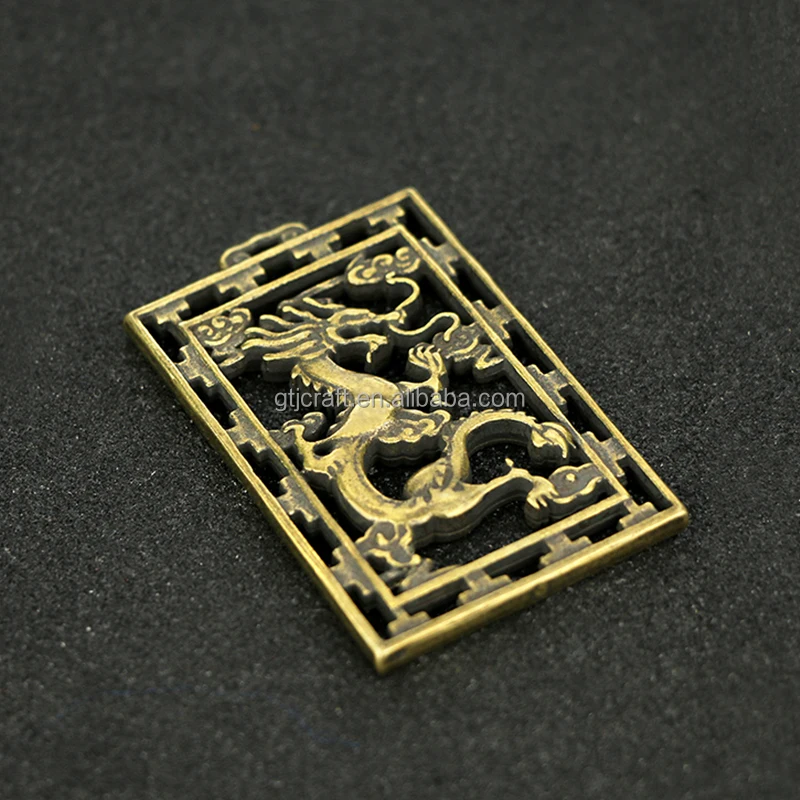 Factory direct  CA101 supply retro pure copper Buhhda crafts Guanyin Guan Gong dragon tag pendant