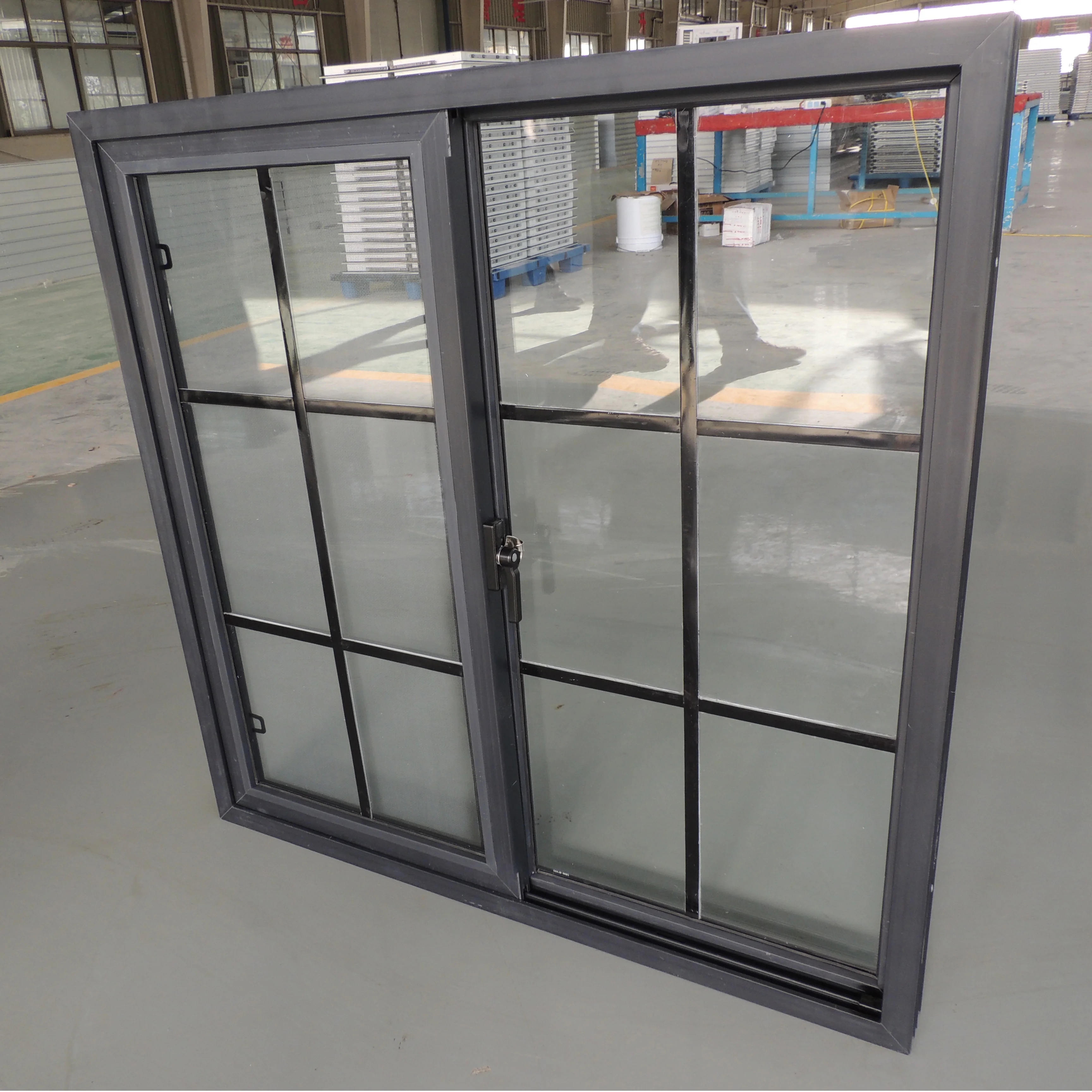 Cheap Price PVC 58 Series Sliding Windows With Mosquito Nets For Panama Market