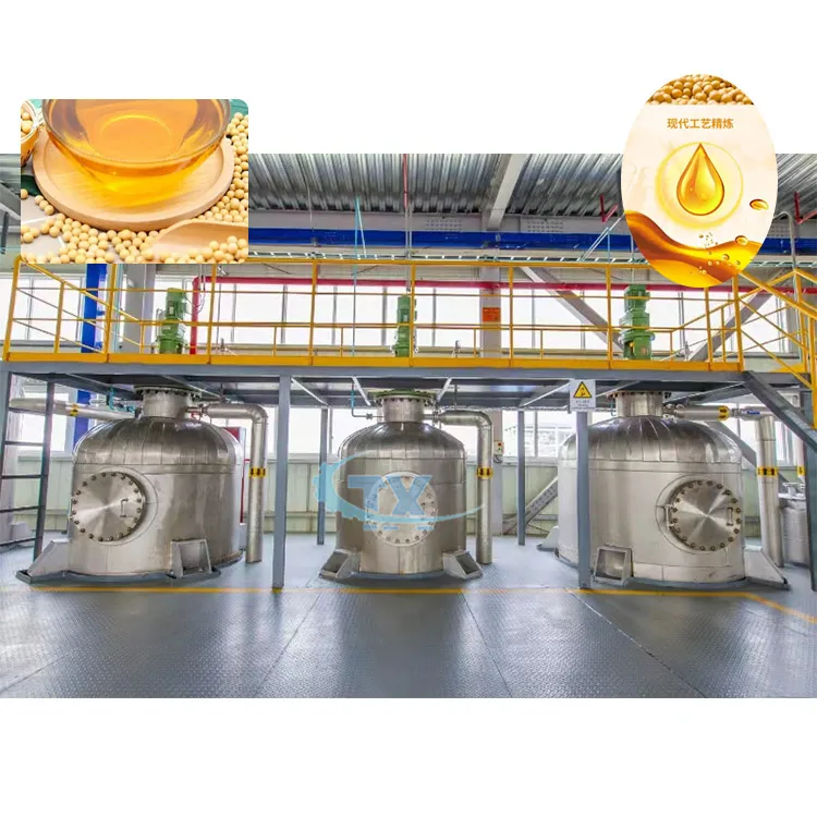 High quality 500 ton pre day oil refining machine edible soybean oil refiner with best price