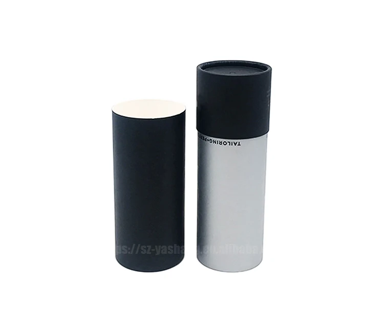 Black cardboard shipping box for dress tube cylinder gift mailer custom nail polish packaging