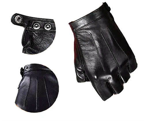 High quality unisex bicycle and motorbike motorcycle half fingers driving genuine leather gloves leather
