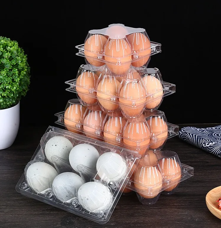 Supermarket Cheap Price 4 8 10 12 Grid Plastic Egg Tray PET Blister Box Farm Chicken Egg Packaging