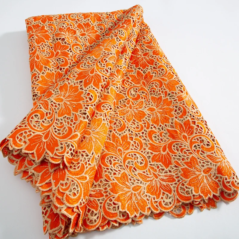 3706 Wholesale African Water Soluble Lace Hot Selling Nigeria Guipure Cord with Rhinestones Cord Lace for Women Evening Dresses