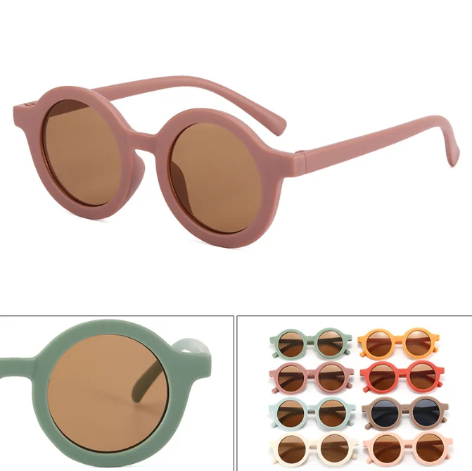 Custom Logo Sports Fashionable Kids Sunglasses 2024 Lucky Children Baby Toddler Shades Color Round Sun Glasses For Kids
