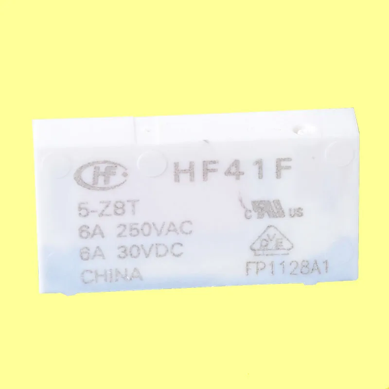 hf41f relay Hongfa HF41F 5 Z8T  DC5V/9V/18V/12V/48V 5Pin 6A 250VAC 1 Form A 1 Form C PCB Type SPST DPDT Industrial Power Relay