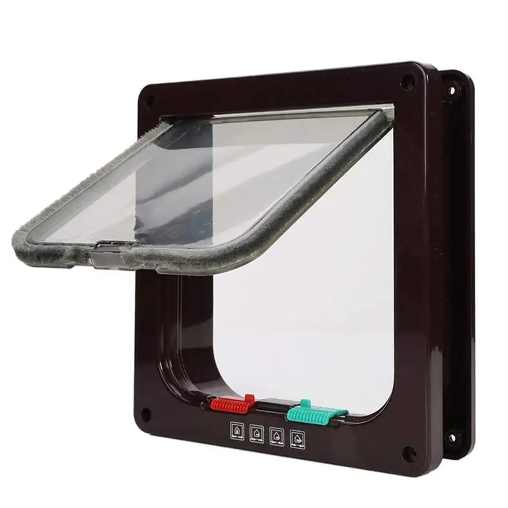 Dropshipping Free shipping Dog Cat Flap Door Security Lock Flap Door for Dog Cats Kitten ABS Plastic Small Pet Gate Door