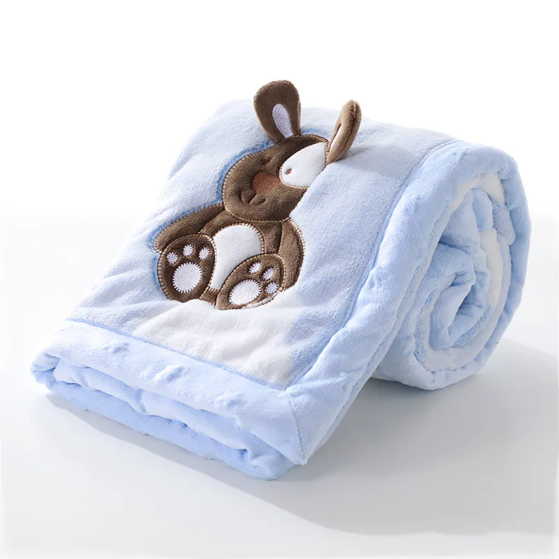 Wholesale Factory Simple Double-deck Flannel Blanket and Cozy Fleece Blanket for Baby and Kids