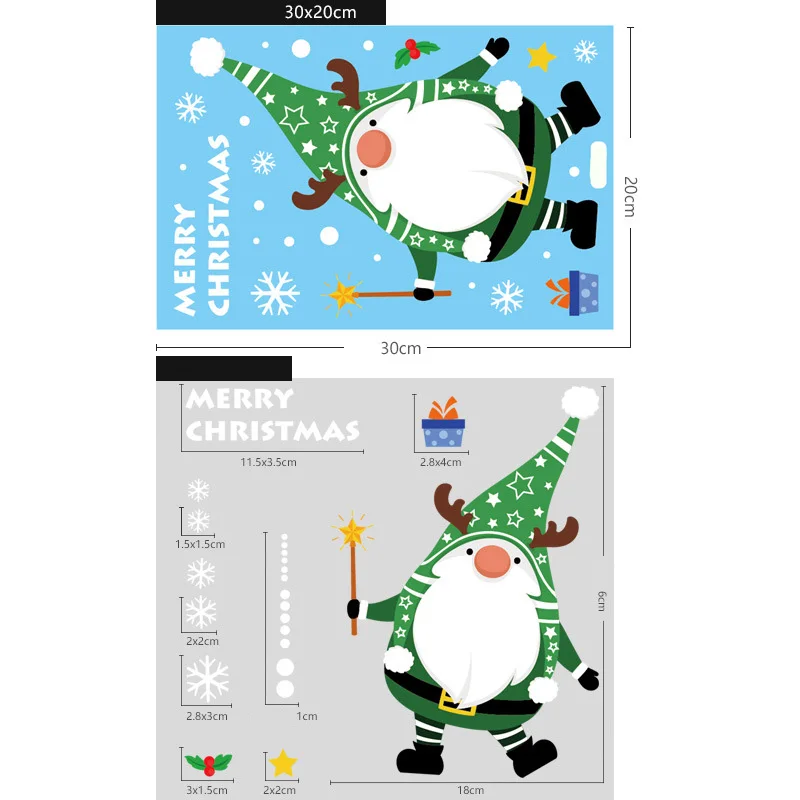 2025 Christmas decorations Santa Claus elk store window glass sticker snowman snow static sticker