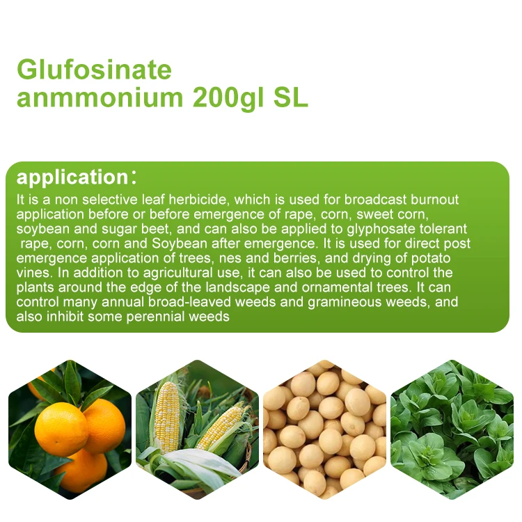 High effect Herbicide Glufosinate ammonium 95%Tech 200 G/L SL 77182-82-2