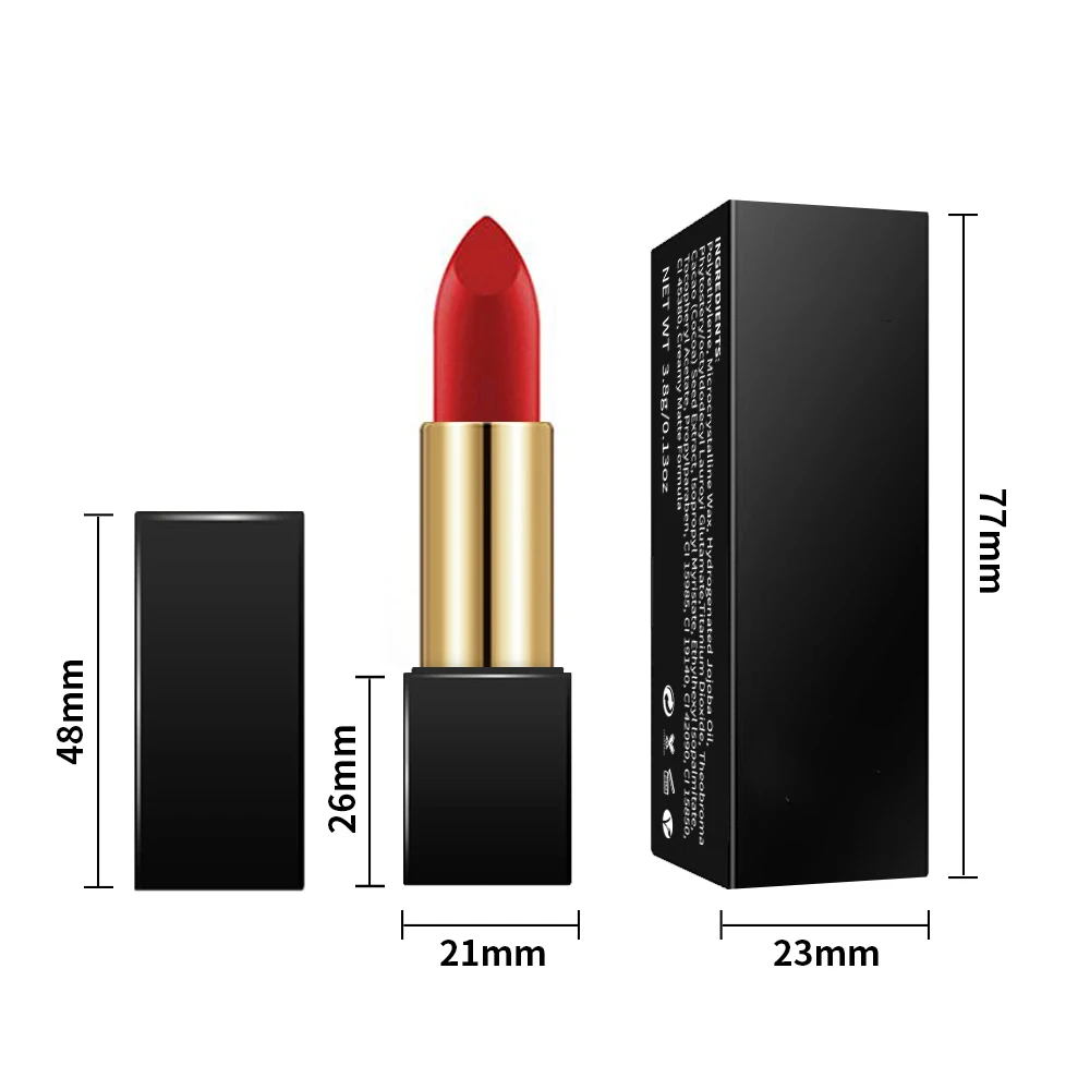 Private Label Lipsticks Custom Makeup Lip Vegan No Stick Red Cruelty Free Nude Matte Lipstick