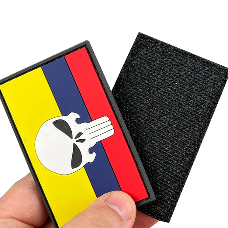 National Flag Patches 3D PVC Rubber Silicone Colombia Flag with Hook Patch